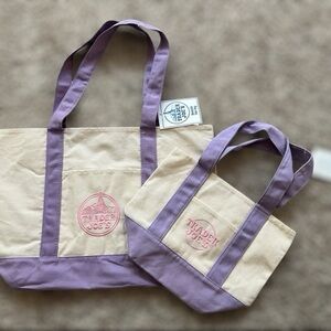 2 pcs Large and Mini Lavender trader Joe’s tote